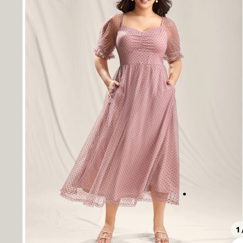 NWT Vintage Vibes Pink Polka Dot Dress
